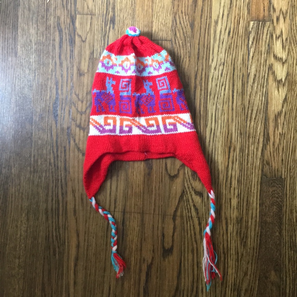 alpaca print beanie